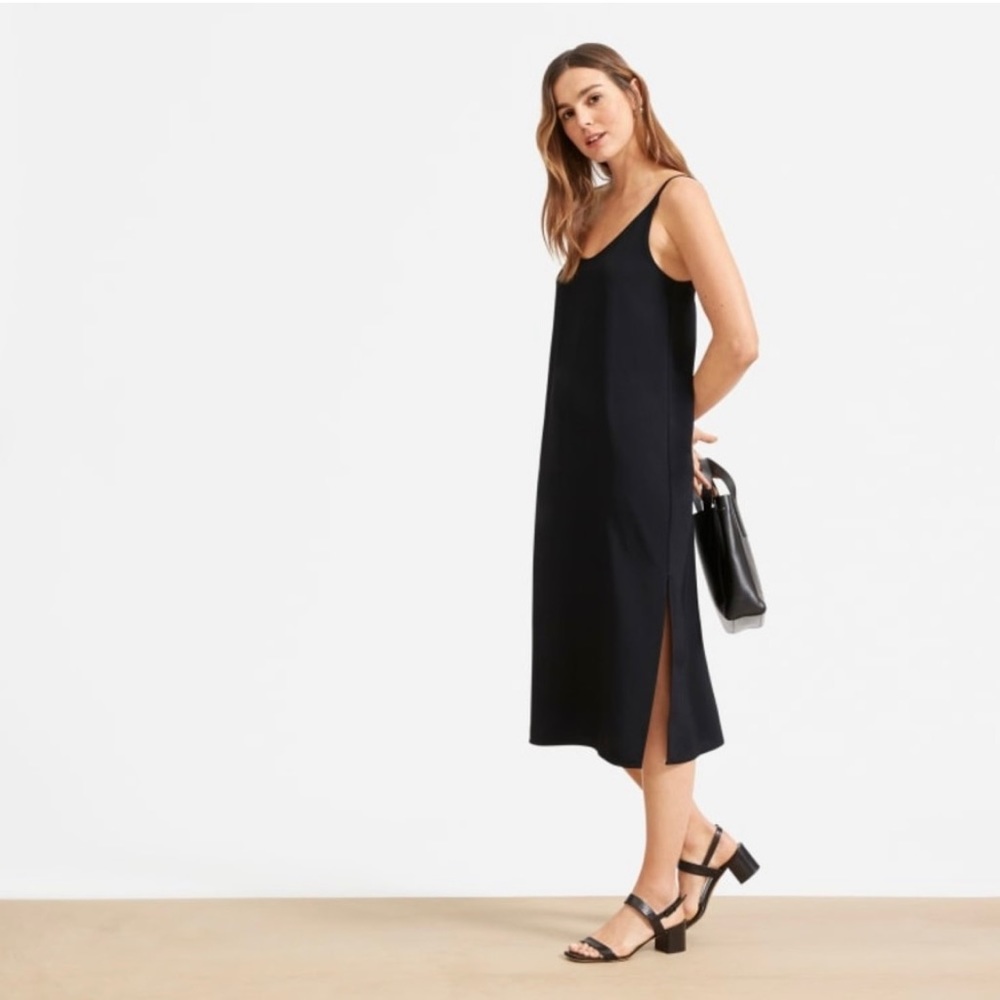 Black Everlane Japanese GoWeave Slip Dress size 2